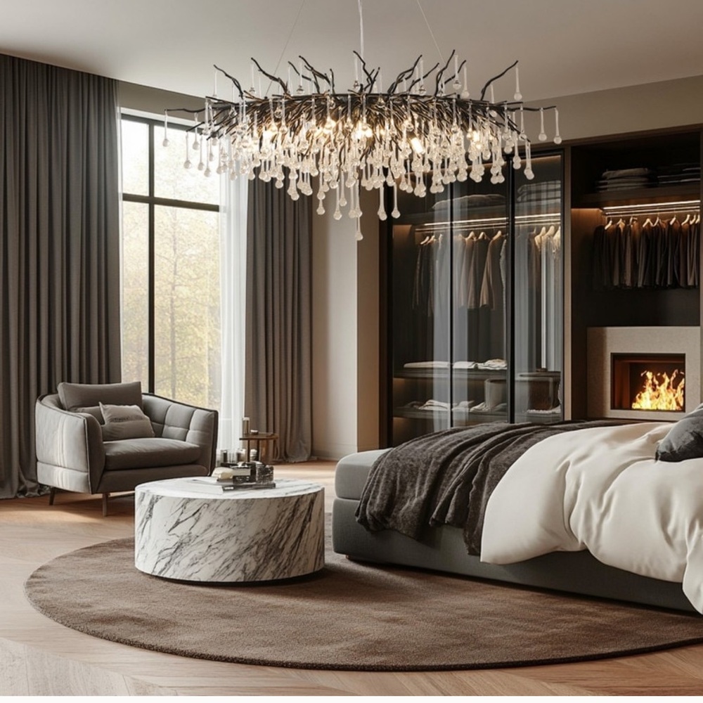 Elegant Black and Crystal Chandelier